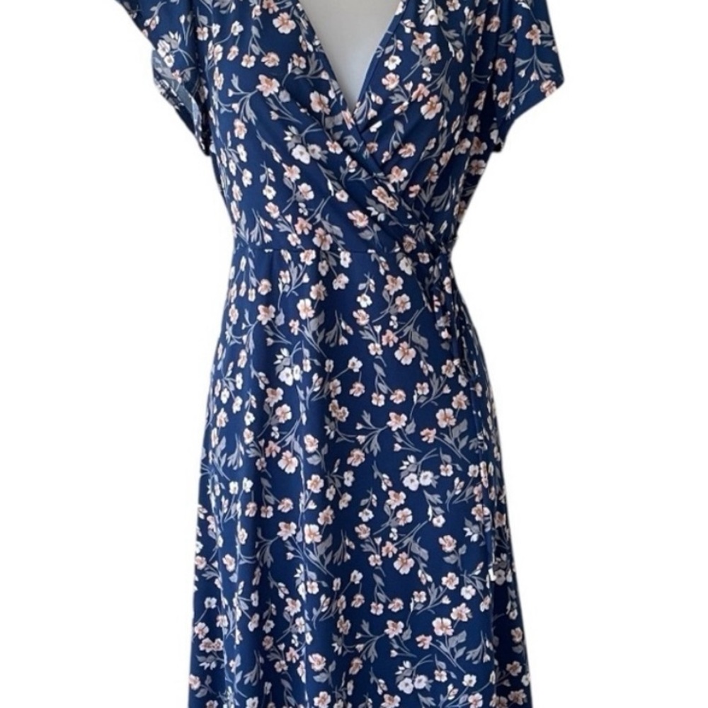 Kaileigh Navy Floral Midi Dress